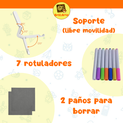 Pizarra luminosa con 7 rotuladores
